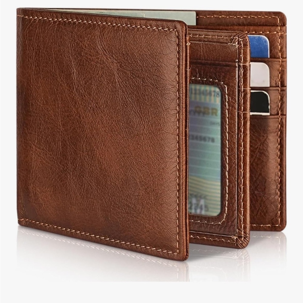 Men's Premium Brown Leather Wallet new in box